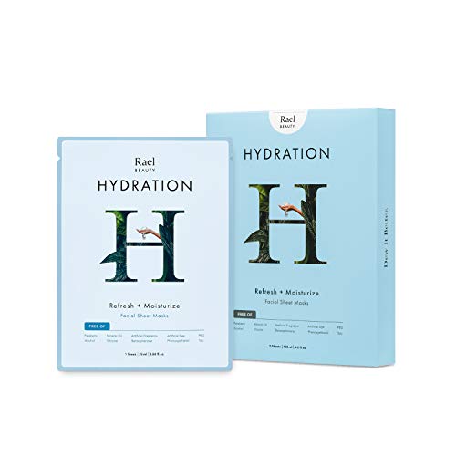 Rael Hydrolock - Hoja para máscara facial (hidratación), 5 hojas/paquete: Mascarilla hidratante y piel brillante. Ideal para las pieles secas.