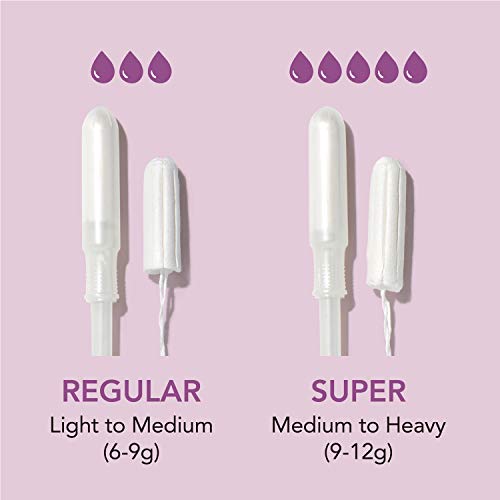 Rael Tampones de algodón orgánico Rael (Regular), sin cloro (16 unidades) (2 paquetes, 32 unidades en total)