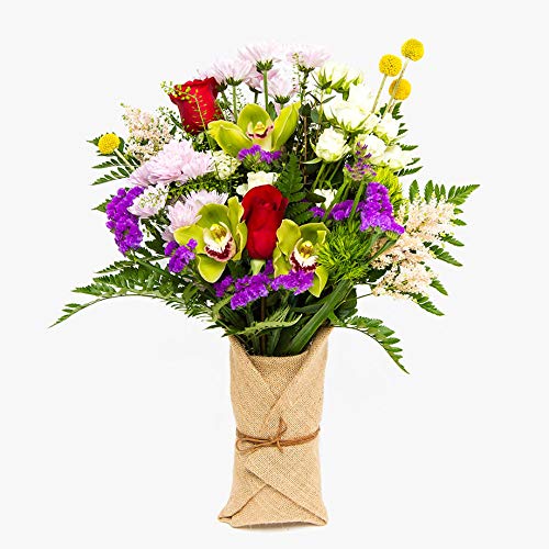 Ramo de flores naturales a domicilio variado Barcelona Style - Flores frescas - Envío a domicilio 24h GRATIS - Tarjeta dedicatoria incluida - Caja especial para ramos de flores naturales
