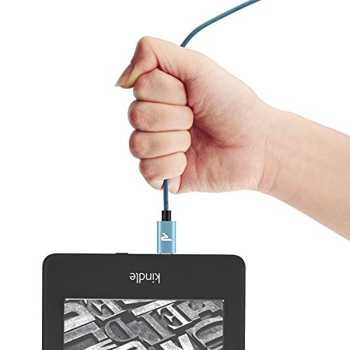 Rampow Cable Micro USB 2,4A Carga Rápida [2-Pack] -Garantía De Por Vida- Nylón Trenzado Cable USB Compatible con Android, Samsung Galaxy, Kindle, Sony, Nexus, Motorola y más -1M Azul