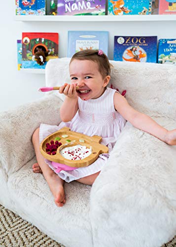 RASCALS Plato Bamboo Elefante Eco, Juventud Unisex, Rosa, Talla Única