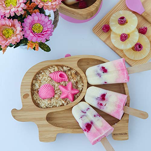 RASCALS Plato Bamboo Elefante Eco, Juventud Unisex, Rosa, Talla Única