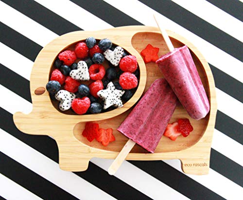 RASCALS Plato Bamboo Elefante Eco, Juventud Unisex, Rosa, Talla Única