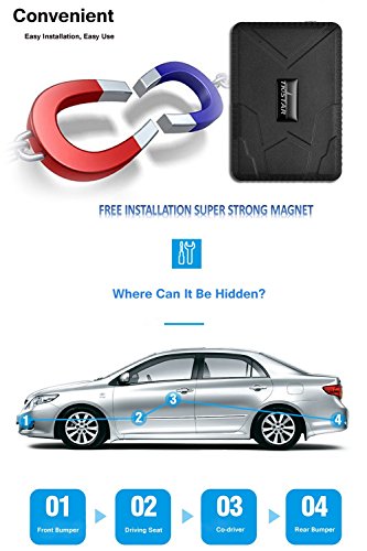 Rastreador GPS para Vehículos, Real Antirrobo Localizador GPS Impermeable on Seguimiento de Actividad Fuerte Imán Recargable 120 días Standby GPS Tracker con App/Web No Installation TK915