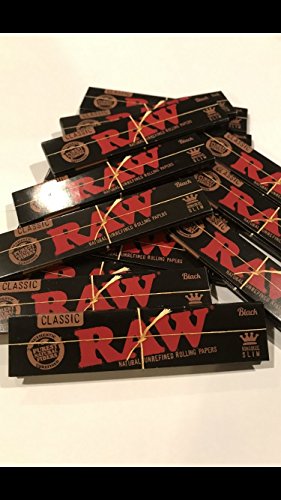 RAW Black King Size Slim Classic-Lote de 50 libritos de 32 Hojas, Papel