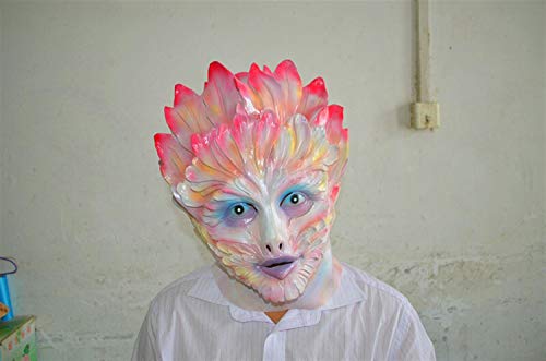 Rcsinway De Halloween máscara Cosplay de Terror Flor o Tapones de látex máscara de Diablo Femenino Partido de Terror Parodia (Color : Rice Pink)