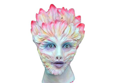 Rcsinway De Halloween máscara Cosplay de Terror Flor o Tapones de látex máscara de Diablo Femenino Partido de Terror Parodia (Color : Rice Pink)