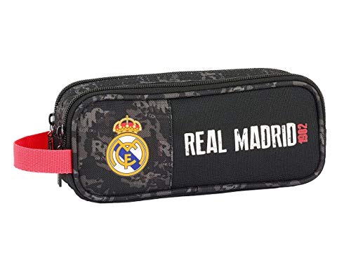 Real Madrid- Manualidades/Escolares Unisex Adulto Estuche portatodo Doble Black' 811924-513, Multicolor, Talla única (SAFTA 1)