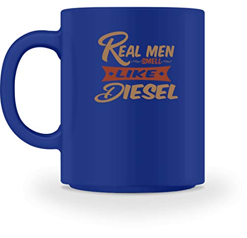 Real Men Smell Like Diesel – Taza para hombres auténticos que huele a diésel, Cerámica, azul real, M