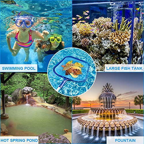 Red Piscina, Rastrillos para Piscinas, Red Limpia Piscina, Recoge Hojas Para Piscinas, kit Limpieza Piscina con de Mango de Aluminio de 120cm, Pool Skimmer Net para Recoger Hojas y Suciedad del Fondo