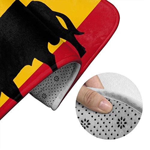 RedBeans - Juego de 3 alfombrillas de baño de franela, diseño de bandera de España con pedestal suave de Osborne's Bull antideslizante