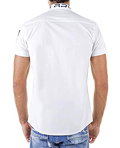 Redbridge - Camisa Regular fit de Manga Corta para Hombre, Talla S, Color Blanco