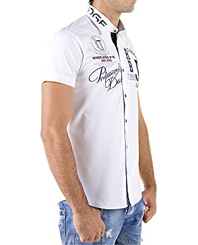 Redbridge - Camisa Regular fit de Manga Corta para Hombre, Talla S, Color Blanco