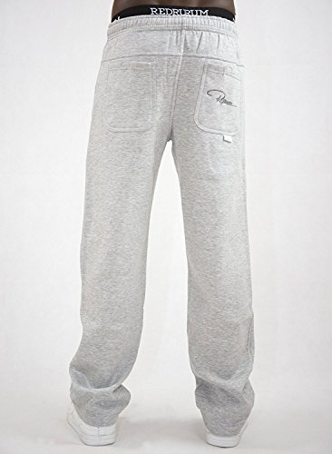 REDRUM Bronx - Pantalones de chándal para hombre, corte regular con cintura tipo bóxer Gris con logotipo gris. XS