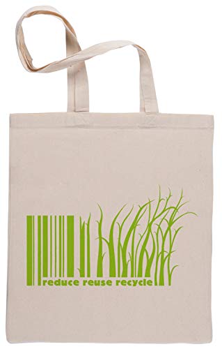 Reduce Reuse Recycle Bolsa De Compras Shopping Bag Beige