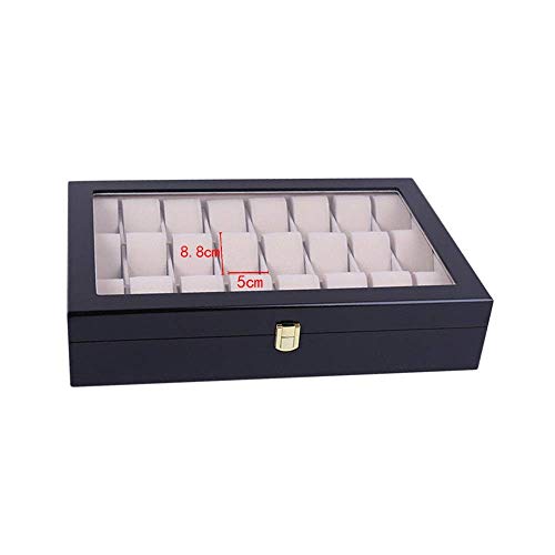 Refinado y elegante. Caja de la caja XHSBH exhibición del reloj, for hombre de madera 24 ranuras caja de reloj del sostenedor del organizador Borre Top Display Reloj Relojes hebilla de metal de almace