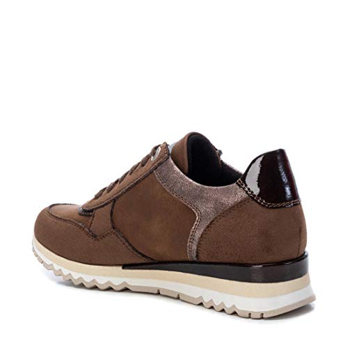 REFRESH - Zapatilla para Mujer - Cierre con Cremallera - Color Taupe - Talla 38