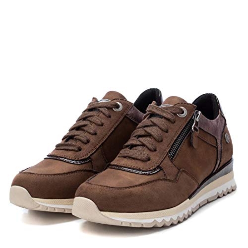 REFRESH - Zapatilla para Mujer - Cierre con Cremallera - Color Taupe - Talla 38