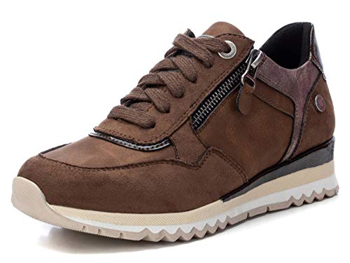 REFRESH - Zapatilla para Mujer - Cierre con Cremallera - Color Taupe - Talla 38