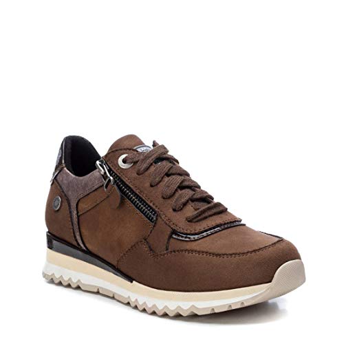 REFRESH - Zapatilla para Mujer - Cierre con Cremallera - Color Taupe - Talla 38