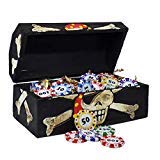 Regalo de chocolate con monedas de chocolate de la novedad de chip de casino delicioso en un cofre del tesoro pirata - Idea de regalo perfecto para Navidad, cumpleaños, él, papá, abuelo, esposo