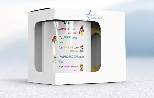 REGALOS ESTRELLA AZUL Tazas Desayuno Originales. Mi mamá es mi Princesa Favorita, Taza Madre, Taza Mama, Regalos Madre, Regalos para Mama, Tazas para el día de la Madre (Amarillo)