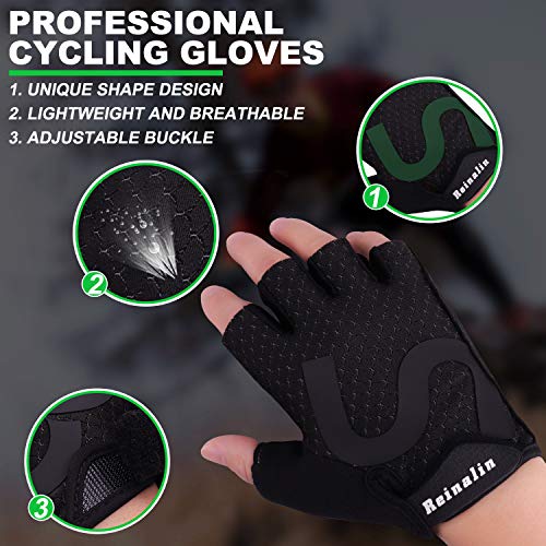 Reinalin Guantes de Ciclismo,Guantes MTB,Antideslizantes Guantes Transpirables,Adecuado para Ciclismo de Montaña,Todo el Vehículo de Terreno,Bicicleta de Montaña,Guantes de Verano para Hombre/Mujer