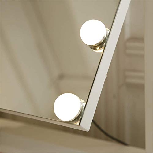 Relación calidad-precio Espejo de maquillaje Espejo de baño - Blanco / Negro Espejo de maquillaje iluminado con luz Tableros de espejo, el espejo cosmético LED iluminado con LED regulable bombillas (C