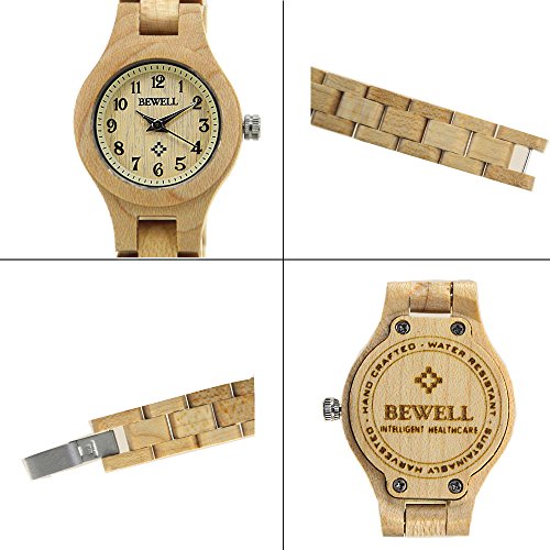 Reloj de Moda de las mujeres reloj de cuarzo hecho a mano natural Arce reloj de pulsera elegante y hermosa perfecto accesorio de fiesta