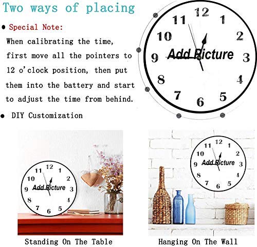 Reloj de Pared Moderno,Feliz Navidad Muñeco de nieve Copo de nieve Estrella Hoja sagrada,Grandes Decorativos Silencioso Reloj de Cuarzo de Redondo No-Ticking para Sala de Estar,25cm diámetro