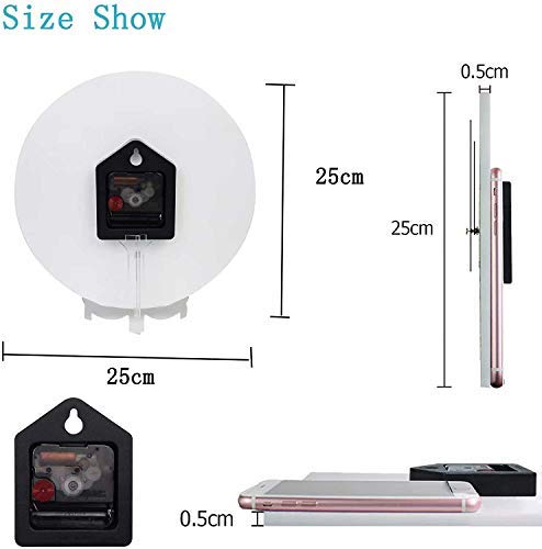 Reloj de Pared Moderno,Feliz Navidad Muñeco de nieve Copo de nieve Estrella Hoja sagrada,Grandes Decorativos Silencioso Reloj de Cuarzo de Redondo No-Ticking para Sala de Estar,25cm diámetro