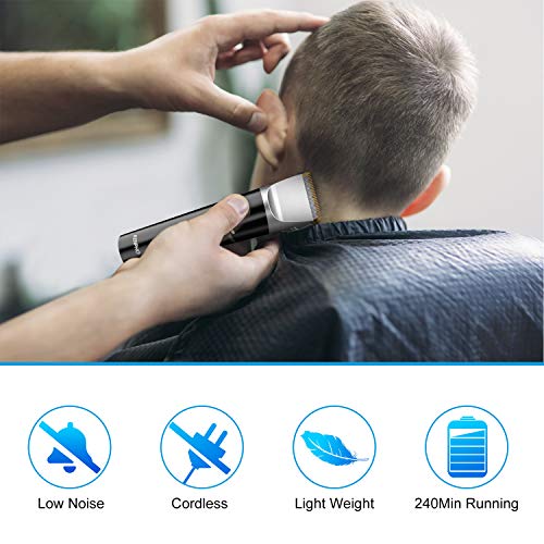 RENPHO Cortapelos Hombre Maquina de Cortar el Pelo Multifunción Cortadora de Pelo Eléctrica Afeitar para Niños Kit de Corte de Aseo Recargable, Kit de Corte de Pelo con Base de Carga y 6 Peines Guía