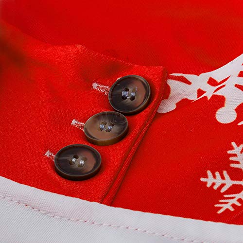 Reooly Christmas Santa Bufanda Cuello Bufanda Estampado Copo de Nieve Bolsillo Sudadera Manga Larga(Rojo,Small)