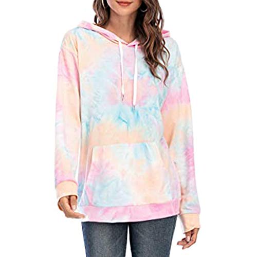 ReooLy Manga Larga, Sudadera con Capucha y Estampado navideño de Manga Larga para Mujer(Rosado，XXXL)