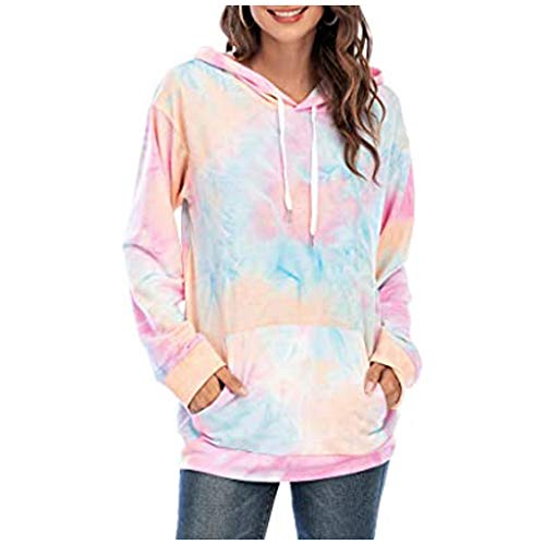 ReooLy Manga Larga, Sudadera con Capucha y Estampado navideño de Manga Larga para Mujer(Rosado，XXXL)