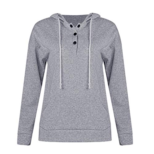 ReooLy Parte Superior Caliente, Sudadera con Capucha y Estampado navideño de Manga Larga para Mujer(Gris，XL)