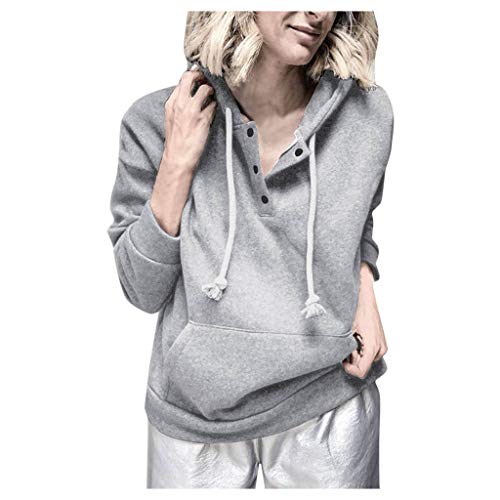 ReooLy Parte Superior Caliente, Sudadera con Capucha y Estampado navideño de Manga Larga para Mujer(Gris，XL)