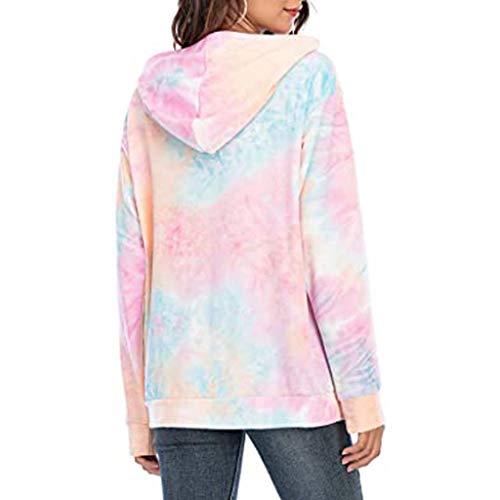 ReooLy Parte Superior Caliente, Sudadera con Capucha y Estampado navideño de Manga Larga para Mujer(Rosado，XXL)