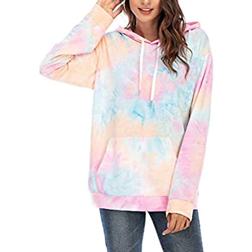 ReooLy Parte Superior Caliente, Sudadera con Capucha y Estampado navideño de Manga Larga para Mujer(Rosado，XXL)