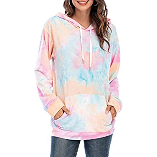 ReooLy Parte Superior Caliente, Sudadera con Capucha y Estampado navideño de Manga Larga para Mujer(Rosado，XXL)