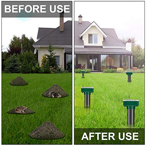 Repelente de Animales Solar, Repelente Solar, Solar Ahuyentador de Topos, IP65 Repelente Ultrasónico para Animales, Repelente Solar Ultrasónico para Jardin Anti Ratóns, Anti Animales (2 Piezas)
