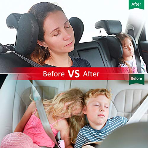 Reposacabezas para Coche, Apoya Cabeza para Asiento de Coche, Almohada del Cuello de Viaje para Asiento de Automóvil para Niños y Adultos