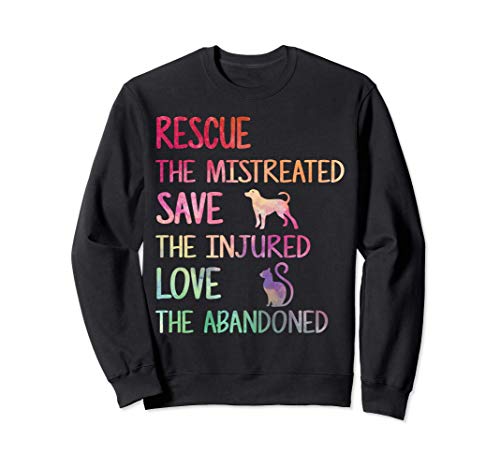 RESCUE SAVE LOVE PET Animal Shelter Volunteer Gifts Sleeve Sudadera