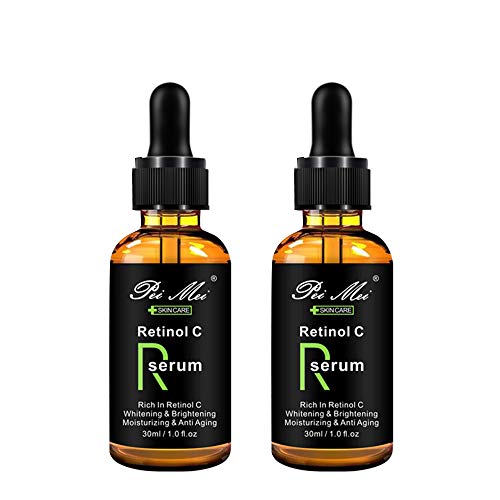 Retinol C Serum, Blanqueamiento y Brillo, Intensiva Hidratación y Eliminación de Manchas, Suero Facial Antienvejecimiento para la Reparación de la Piel Adecuado para Todo Tipo de Piel(2x 30ml)