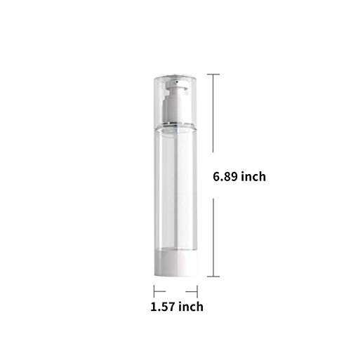 Reutilizable del envase, botella Botella clara Airless Bomba cosmética Crema Tamaño de viaje dispensador recargable Contenedores/Botella Fundación de la bomba del recorrido for S (100 ml)