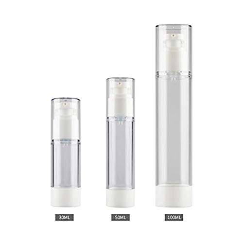 Reutilizable del envase, botella Botella clara Airless Bomba cosmética Crema Tamaño de viaje dispensador recargable Contenedores/Botella Fundación de la bomba del recorrido for S (100 ml)