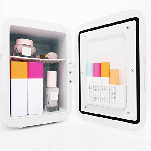 Reuvv - Minifrigorífico, 4 litros, nevera para maquillaje, compacto, uso doble, portátil y silenciosa, compatibilidad CA + CC, adecuado para el uso en coches, color azul