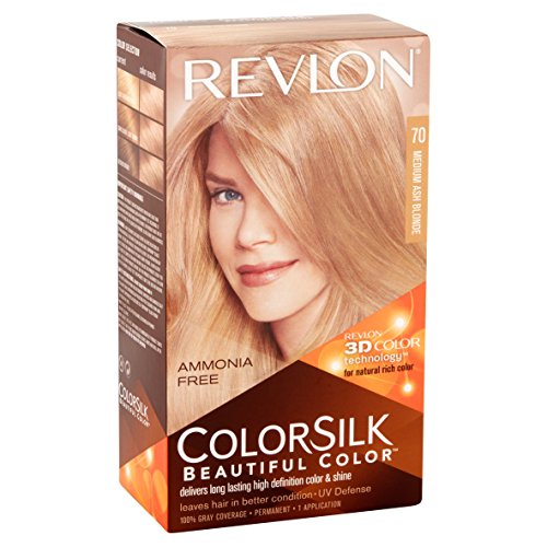 Revlon ColorSilk Tinte de Cabello Permanente Tono #70 Rubio Cenizo Medio