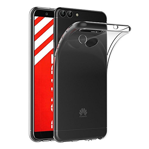 REY Funda Carcasa Gel Transparente para Huawei P Smart/Enjoy 7S, Ultra Fina 0,33mm, Silicona TPU de Alta Resistencia y Flexibilidad