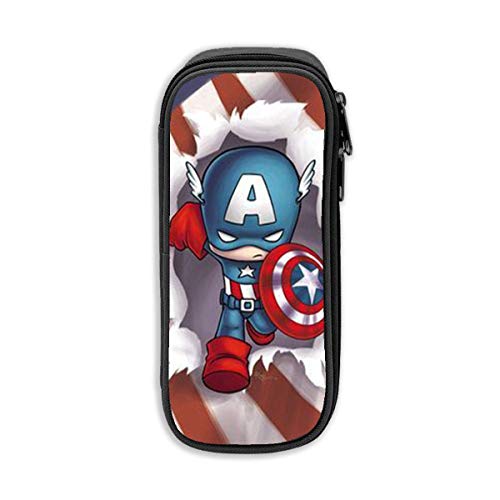 RGFDF Estuche para lápices, alta capacidad Elegante caricatura Capitan America Imprimir Bolígrafos Bolso Bolso Cosmético